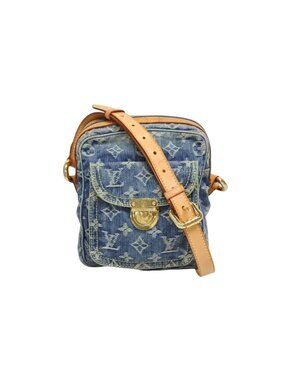 Louis Vuitton Camera Bag Monogram Denim Indigo Blue Gold